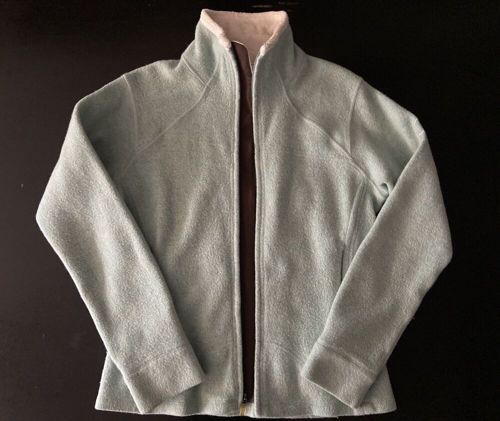 MOUNTAIN HARDWARE Light Green Fleece Lined Wool Zip Up Jacket Ladies sz S